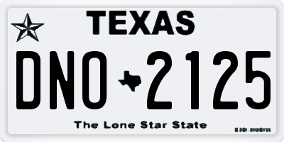 TX license plate DNO2125