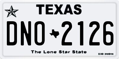 TX license plate DNO2126