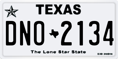 TX license plate DNO2134