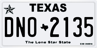 TX license plate DNO2135