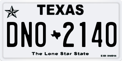 TX license plate DNO2140