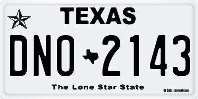 TX license plate DNO2143