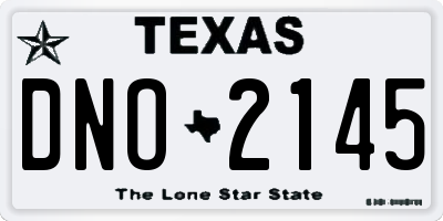 TX license plate DNO2145