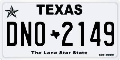 TX license plate DNO2149