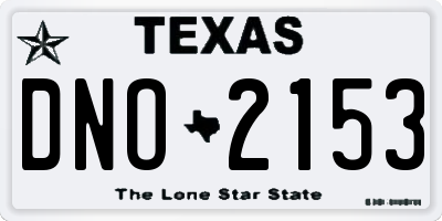 TX license plate DNO2153