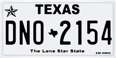 TX license plate DNO2154