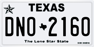 TX license plate DNO2160