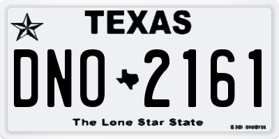 TX license plate DNO2161