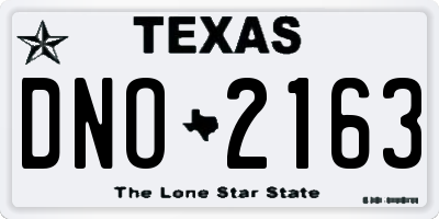 TX license plate DNO2163