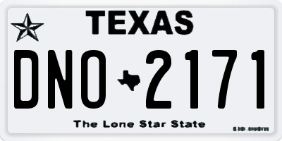 TX license plate DNO2171