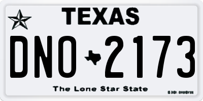 TX license plate DNO2173