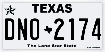 TX license plate DNO2174