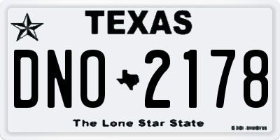TX license plate DNO2178