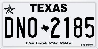 TX license plate DNO2185
