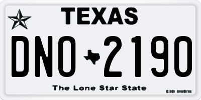 TX license plate DNO2190