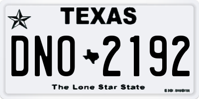 TX license plate DNO2192