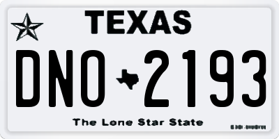 TX license plate DNO2193