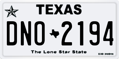 TX license plate DNO2194