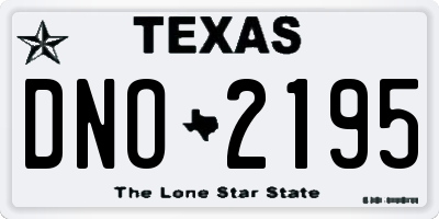 TX license plate DNO2195