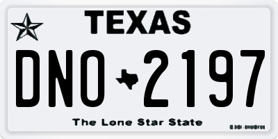 TX license plate DNO2197