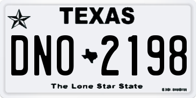 TX license plate DNO2198