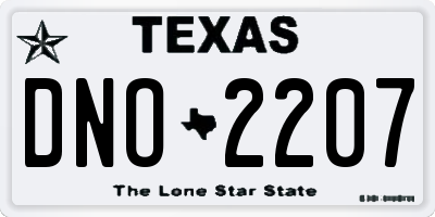 TX license plate DNO2207