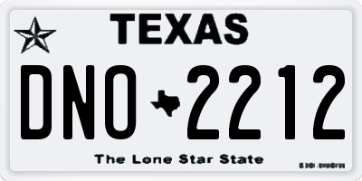 TX license plate DNO2212