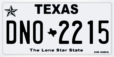TX license plate DNO2215