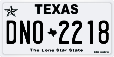 TX license plate DNO2218