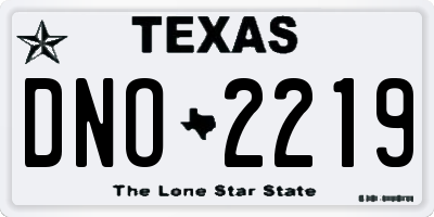 TX license plate DNO2219