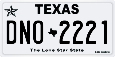 TX license plate DNO2221