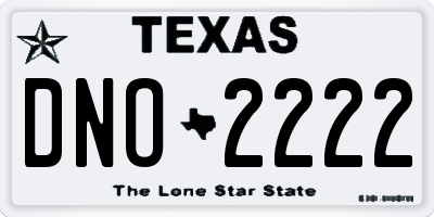 TX license plate DNO2222