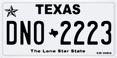 TX license plate DNO2223
