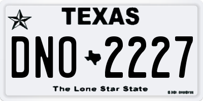 TX license plate DNO2227