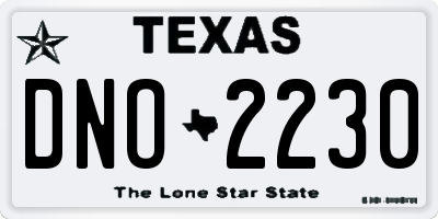 TX license plate DNO2230