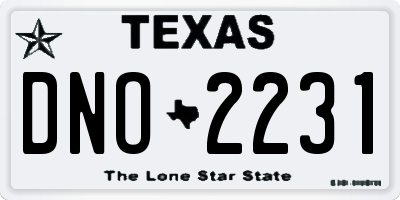 TX license plate DNO2231