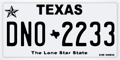 TX license plate DNO2233