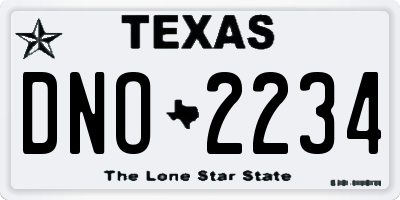 TX license plate DNO2234