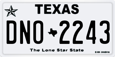 TX license plate DNO2243