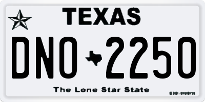 TX license plate DNO2250