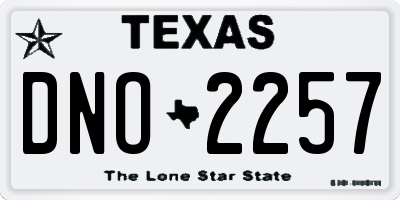 TX license plate DNO2257