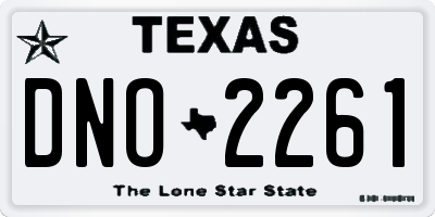 TX license plate DNO2261