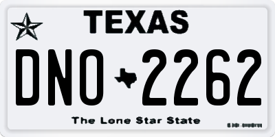 TX license plate DNO2262