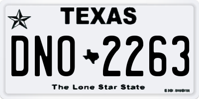 TX license plate DNO2263