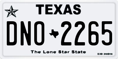 TX license plate DNO2265