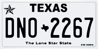 TX license plate DNO2267