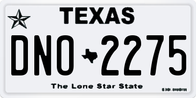 TX license plate DNO2275
