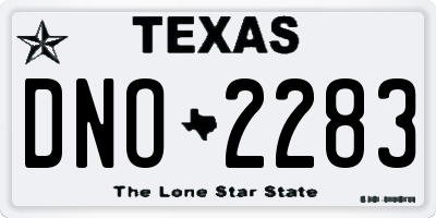 TX license plate DNO2283