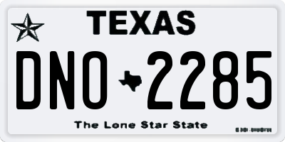TX license plate DNO2285