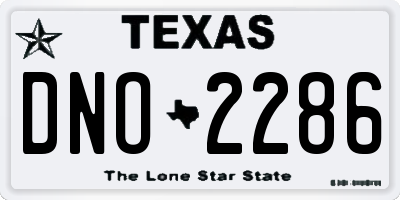 TX license plate DNO2286